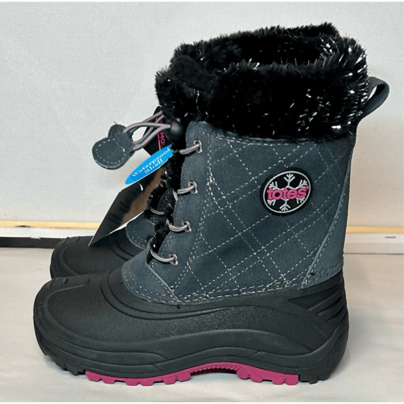 NEW TOTES KIDS GIRL HARPER YOUTH THEMOLITE WATERPROOF WINTER WARM BOOTS SIZE 3 - Picture 6 of 11
